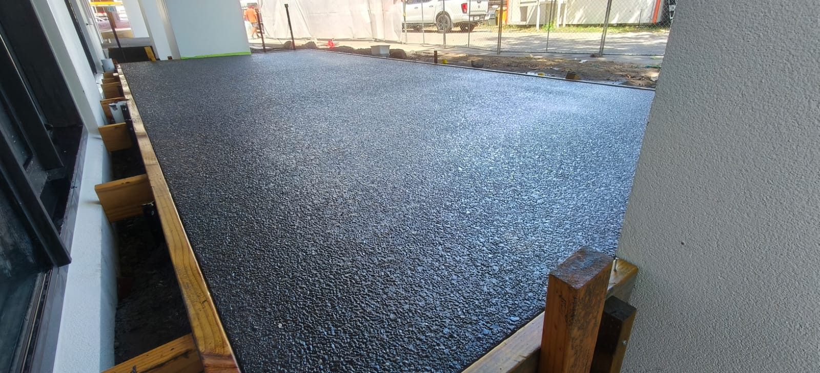 Concrete and asphalt patio. Holly Lea Retirement Village