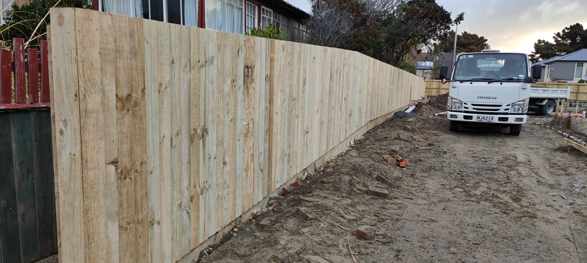 Completed retaining wall and fence. 148 Marine Parade